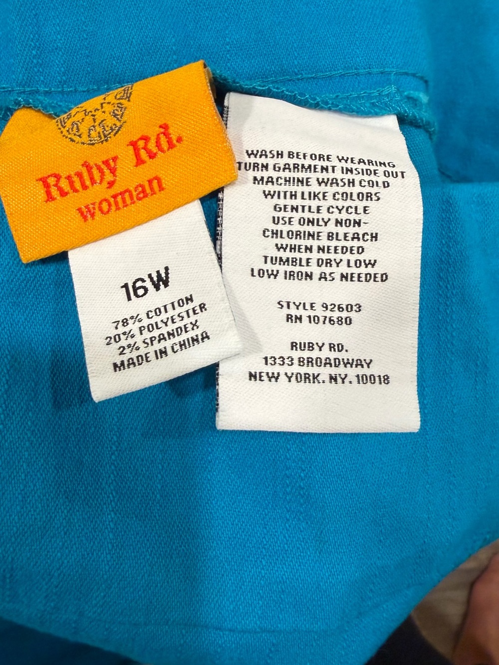 Ruby Rd. Teal Pull-On Capri Pants - Picture 3 of 4